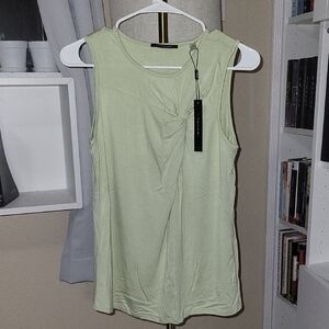 Tahari Mint Green Twist Front Tank Top